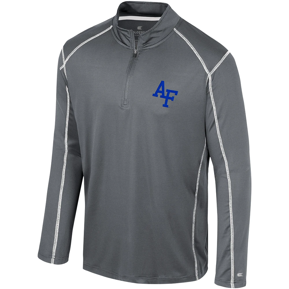 Men's Colosseum Charcoal Air Force Falcons Cameron Quarter-Zip Windshirt