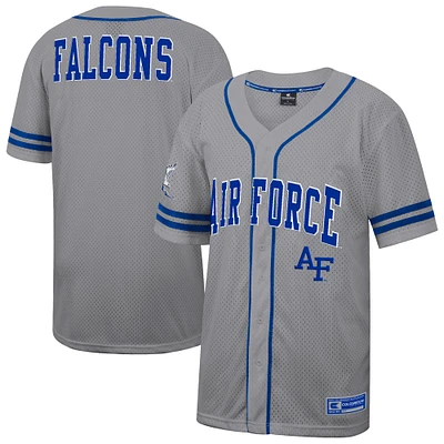 Men's Colosseum Gray Air Force Falcons Free Spirited Baseball Jersey