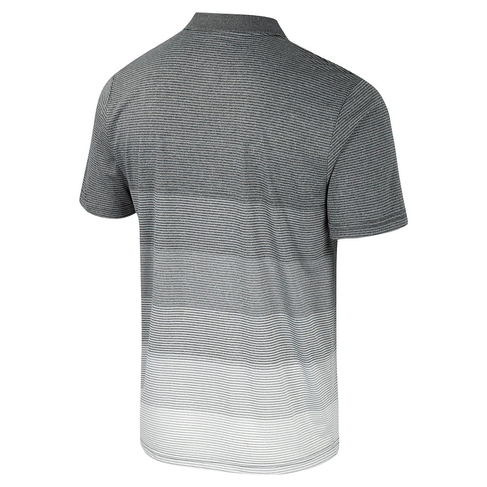 Men's Colosseum Gray Air Force Falcons Striped Mesh Polo