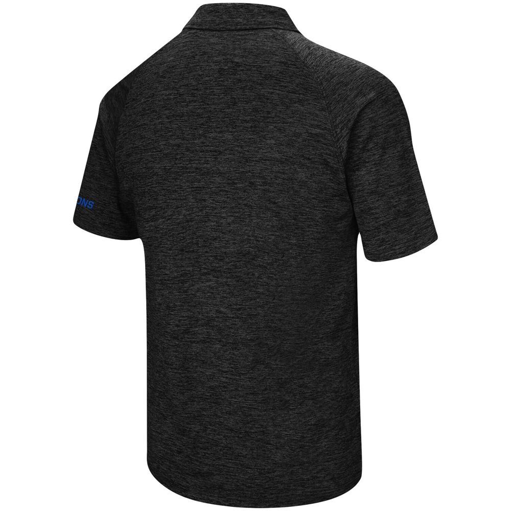 Men's Colosseum Heathered Black Air Force Falcons Down Swing Raglan Polo