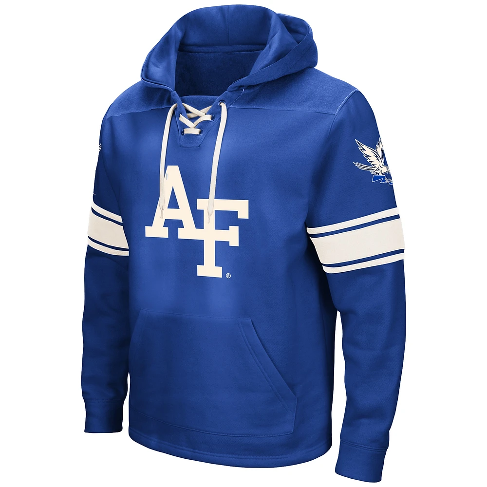 Men's Colosseum Royal Air Force Falcons 2.0 Lace-Up Pullover Hoodie