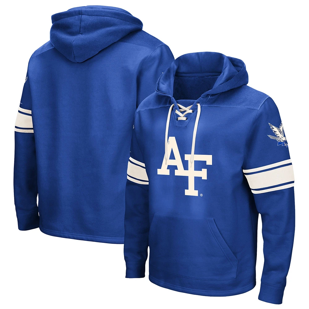 Men's Colosseum Royal Air Force Falcons 2.0 Lace-Up Pullover Hoodie