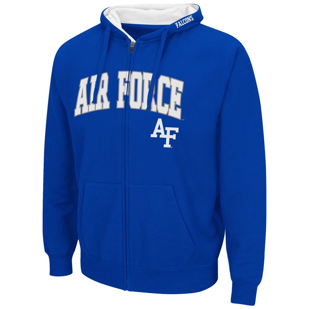 Men's Colosseum Royal Air Force Falcons Arch & Logo 3.0 Full-Zip Hoodie