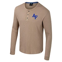 Chemise à manches longues Henley Great Outdoors pour homme Colosseum Tan Air Force Falcons