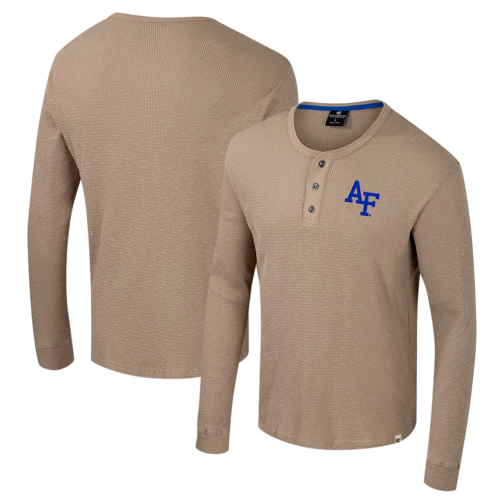 Chemise à manches longues Henley Great Outdoors pour homme Colosseum Tan Air Force Falcons