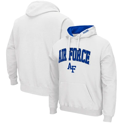 Men's Colosseum White Air Force Falcons Arch & Logo 3.0 Pullover Hoodie