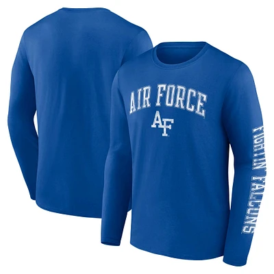 Men's Fanatics Royal Air Force Falcons Distressed Arch Over Logo Long Sleeve T-Shirt