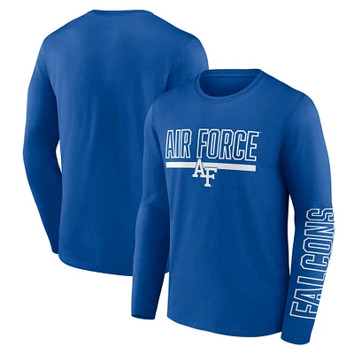 Men's Fanatics Royal Air Force Falcons Modern Two-Hit Long Sleeve T-Shirt