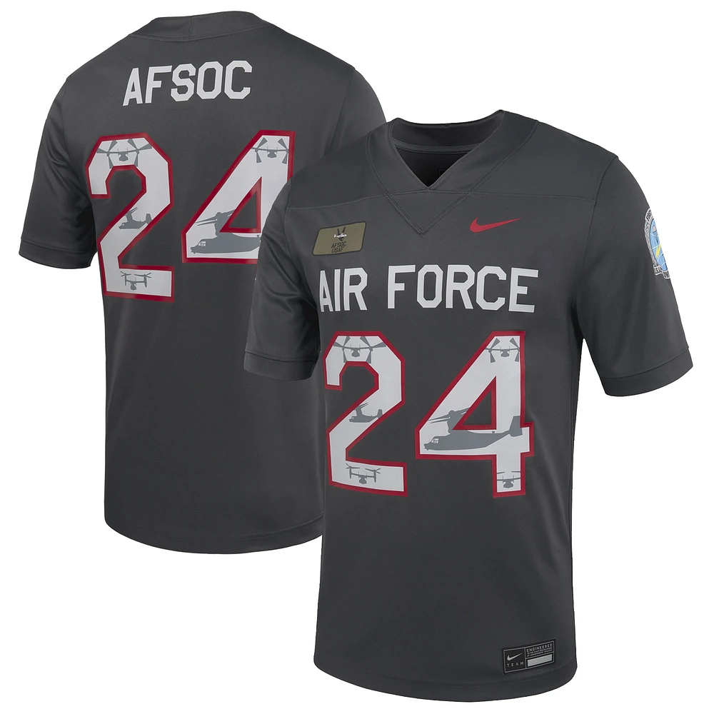 Men's Nike Anthracite Air Force Falcons Special Operations Command Alternate Game Jersey