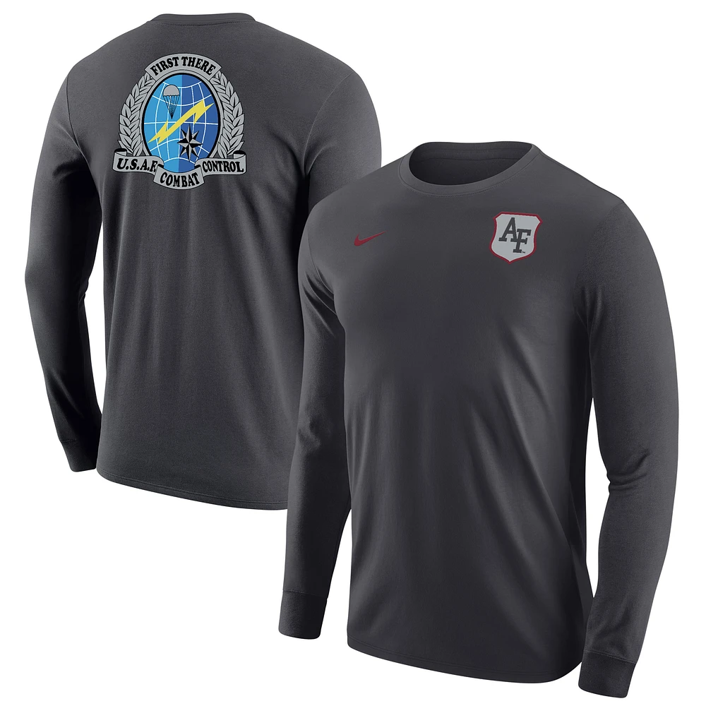 T-shirt à manches longues Nike Anthracite Air Force Falcons Special Operations Command pour homme