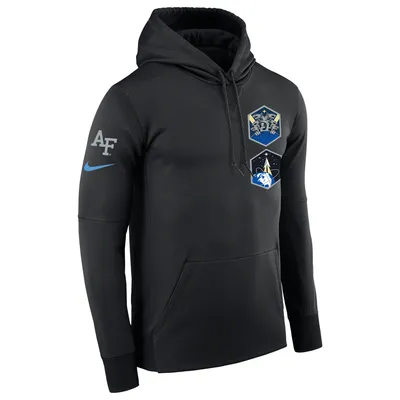 Air Force Falcons Nike Space Rivalry Badge Therma Pullover Hoodie - Black
