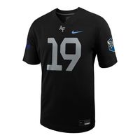 Men's Nike #19 Black Air Force Falcons Space Rivalry Alternate Game Football Jersey