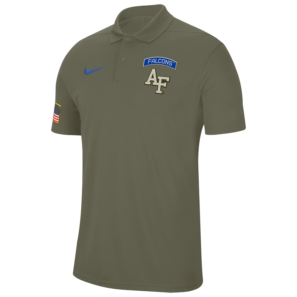 Polo Nike Olive Air Force Falcons Military Appreciation Tour Performance pour homme