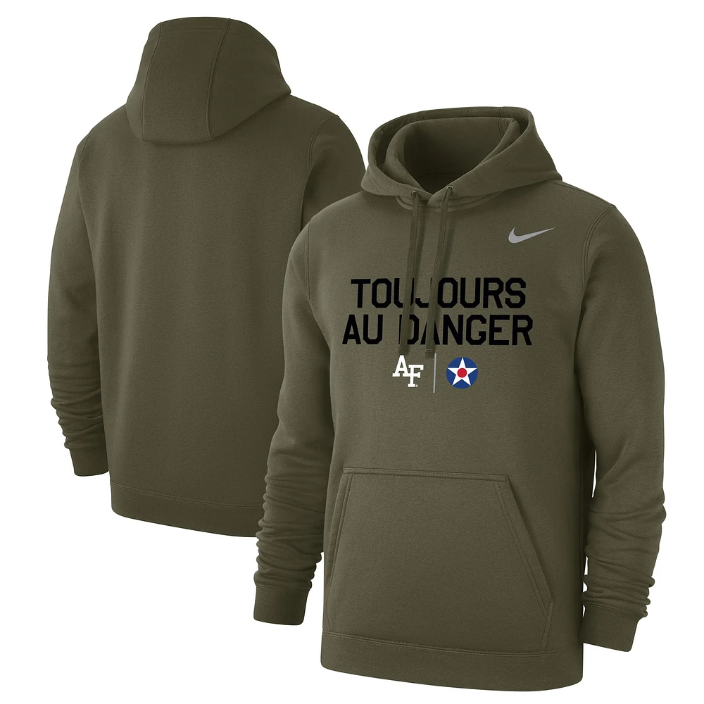 Sweat à capuche Nike Olive Air Force Falcons Rivalry Always Into Danger Club pour homme