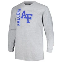 Men's Profile Gray Air Force Falcons Big & Tall Mascot Long Sleeve T-Shirt