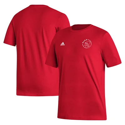 T-shirt adidas rouge Ajax Crest pour hommes