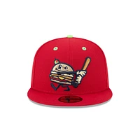 Casquette ajustée 59FIFTY Akron RubberDucks pour homme New Era Red