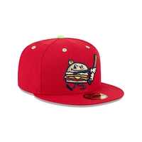 Casquette ajustée 59FIFTY Akron RubberDucks pour homme New Era Red