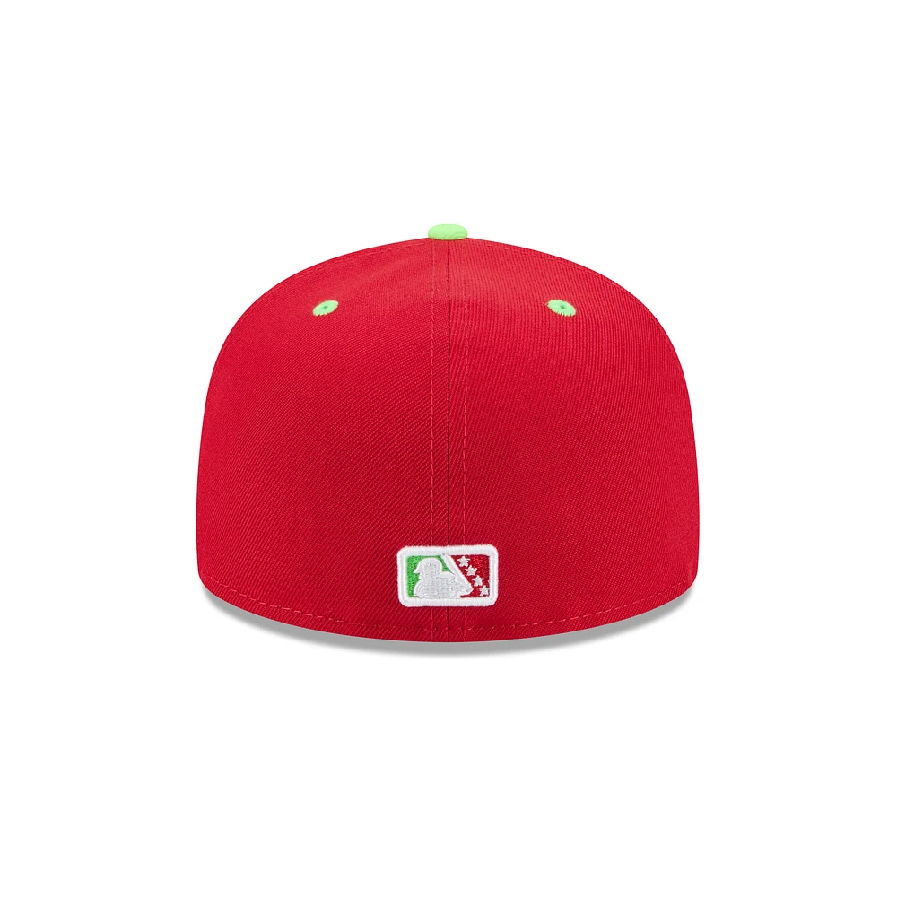 Casquette ajustée 59FIFTY Akron RubberDucks pour homme New Era Red