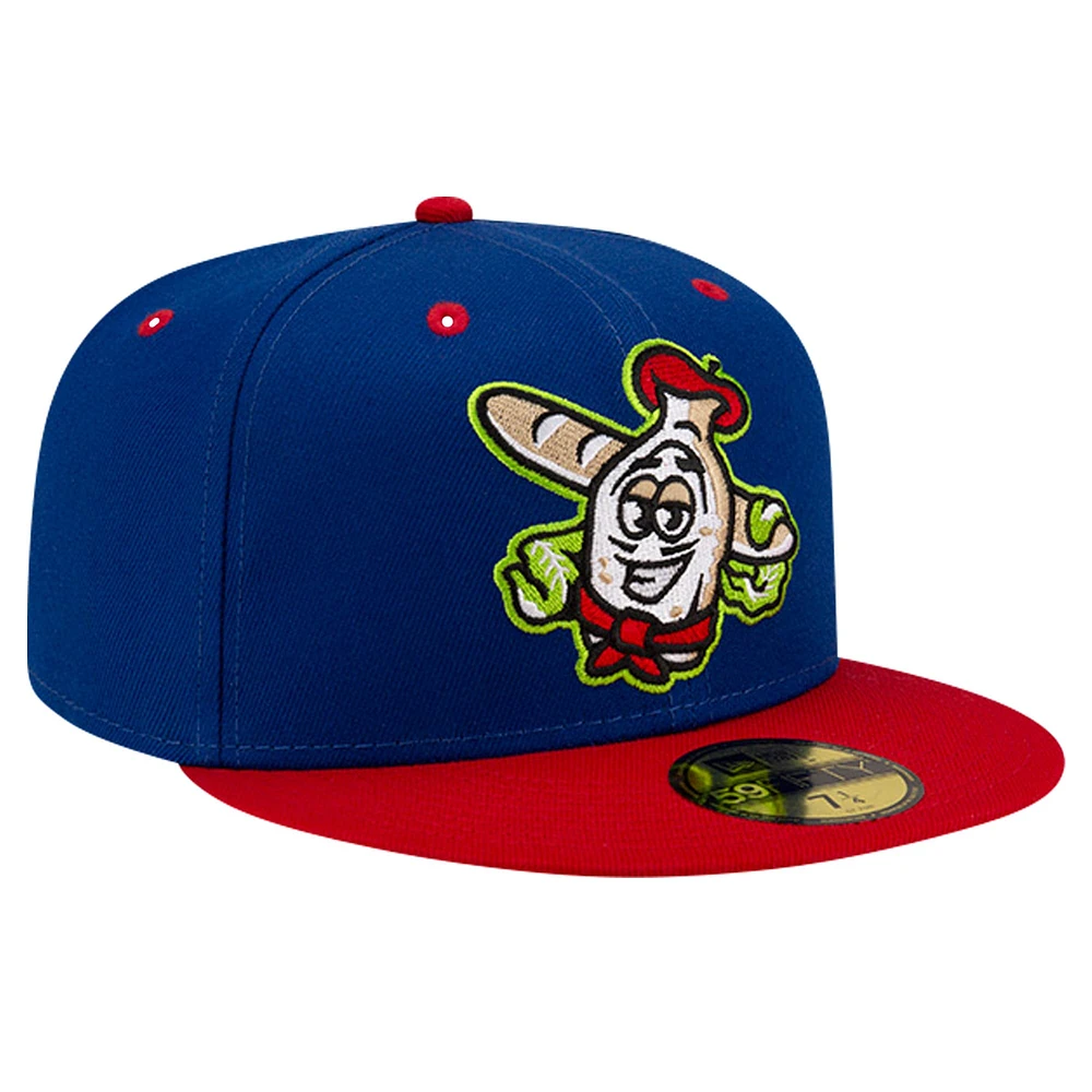 Casquette ajustée 59FIFTY Akron RubberDucks Theme Night White French New Era pour hommes