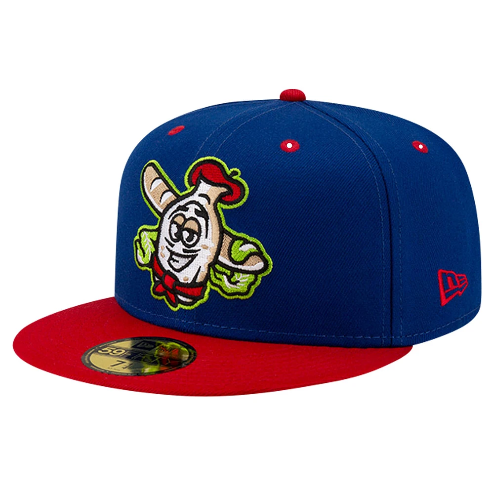 Casquette ajustée 59FIFTY Akron RubberDucks Theme Night White French New Era pour hommes