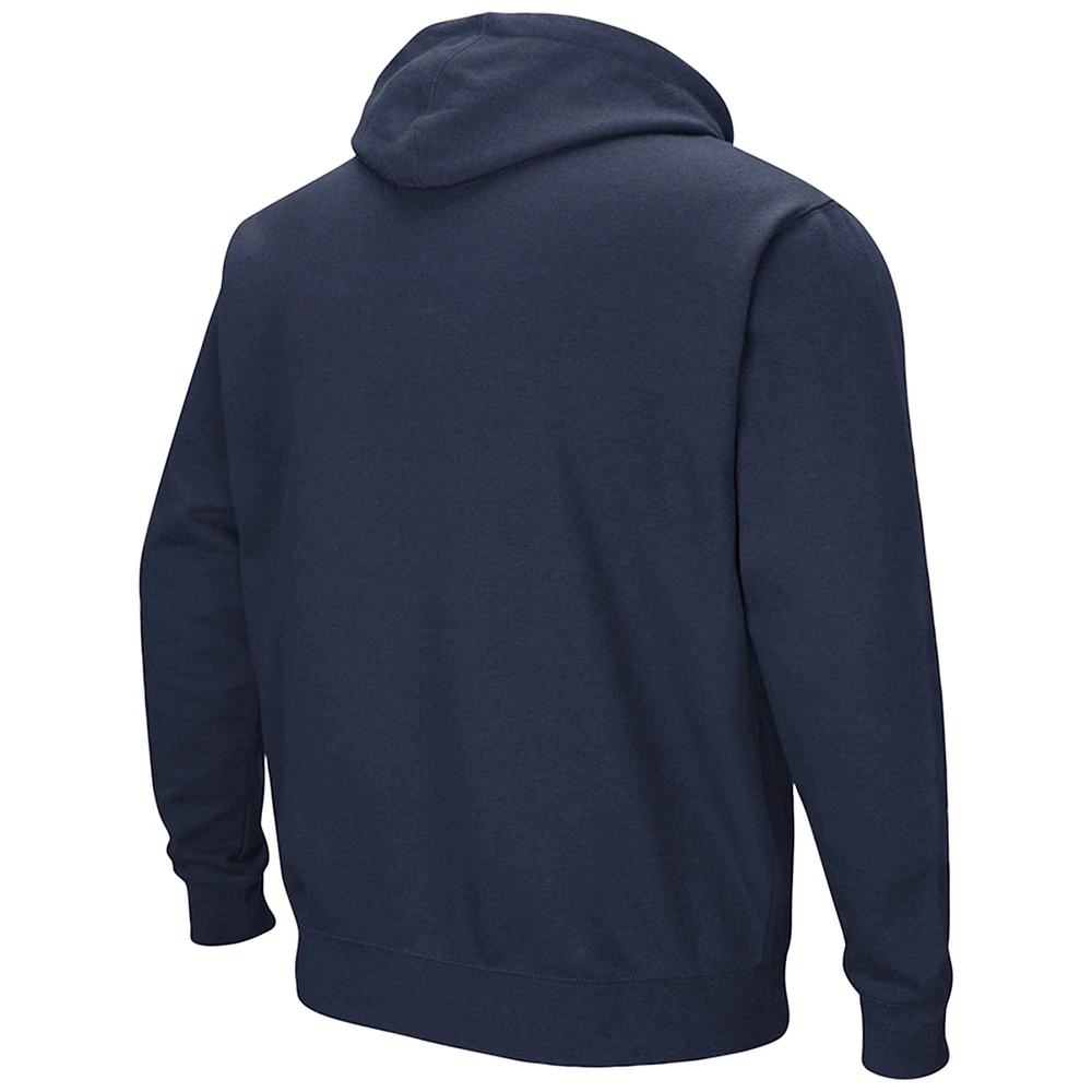 Sweat à capuche Colosseum Navy Akron Zips Arch & Logo 3.0 pour hommes