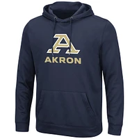 Men's Colosseum Navy Akron Zips Lantern Pullover Hoodie