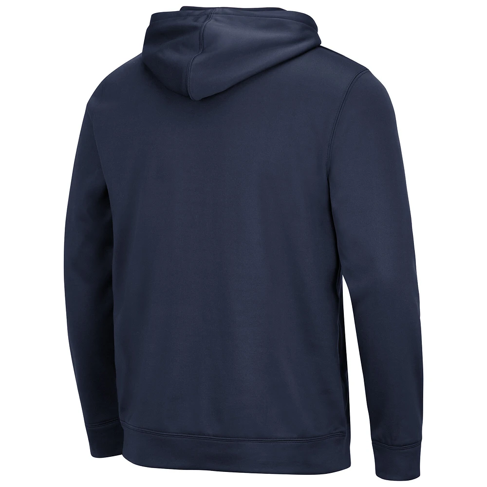 Men's Colosseum Navy Akron Zips Lantern Pullover Hoodie