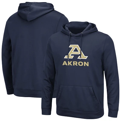 Men's Colosseum Navy Akron Zips Lantern Pullover Hoodie