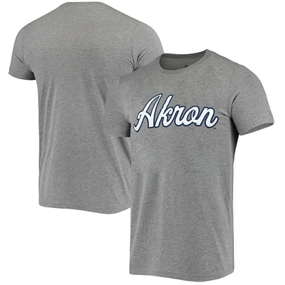 Men's Homefield Heather Gray Akron Zips Vintage Script T-Shirt