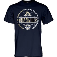 T-shirt unisexe bleu marine 84 Akron Zips 2024 MAC pour hommes, tournoi de conférence basket-ball, champions du