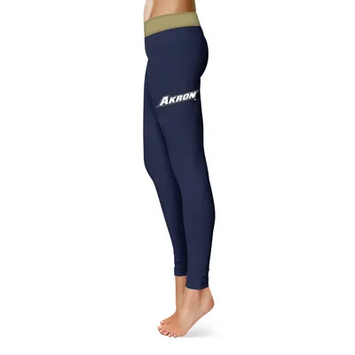 Akron Zips Women's Plus Solid Yoga Leggings - Navy