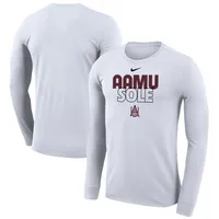 Nike  White Alabama A&M Bulldogs 2023 On Court Bench Long Sleeve T-Shirt