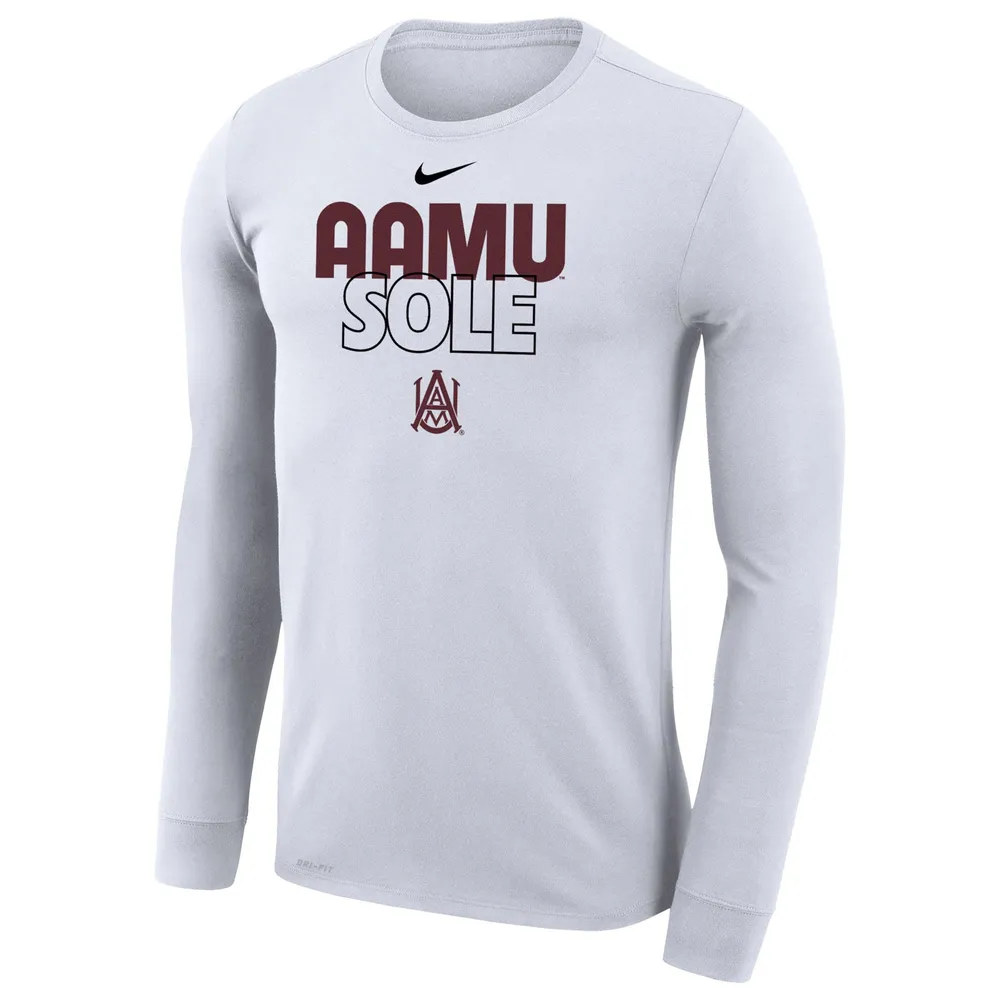 Nike  White Alabama A&M Bulldogs 2023 On Court Bench Long Sleeve T-Shirt