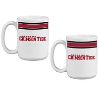 Lot de deux tasses à café classiques Alabama Crimson Tide de 15 oz