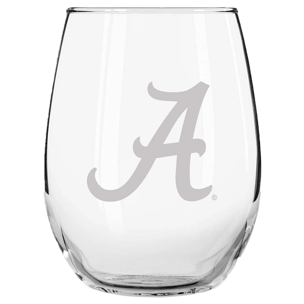 Alabama Crimson Tide 15 oz. Gobelet en verre sans pied gravé