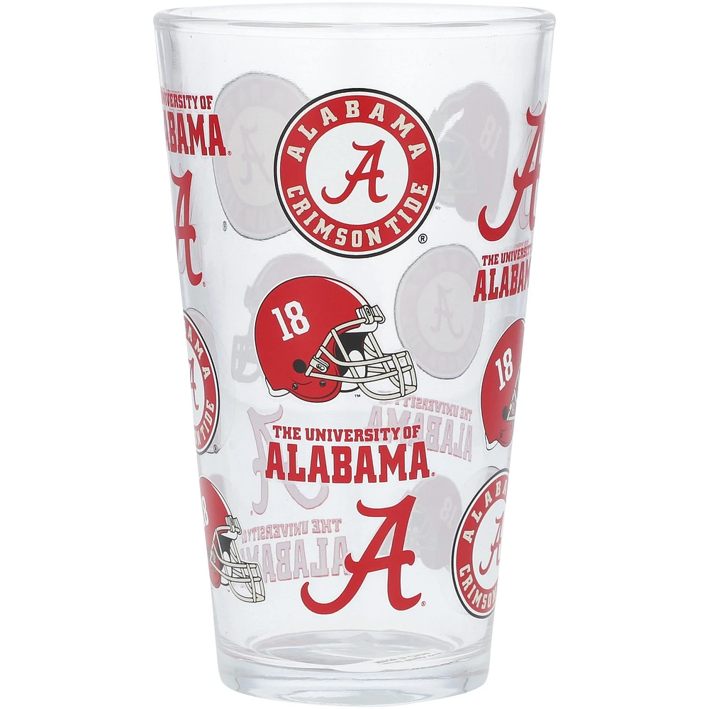 Alabama Crimson Tide 16 oz. Verre à pinte à imprimé intégral