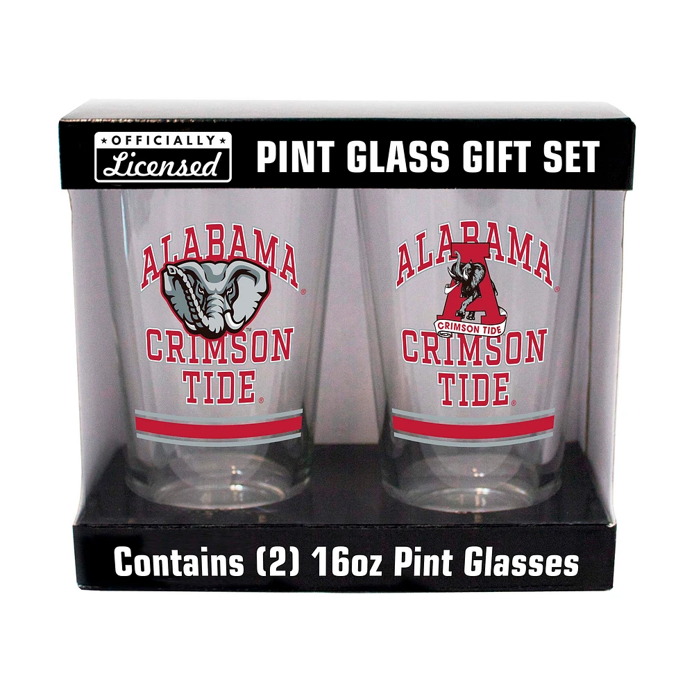 Alabama Crimson Tide 16oz. Pint Glass Two Pack