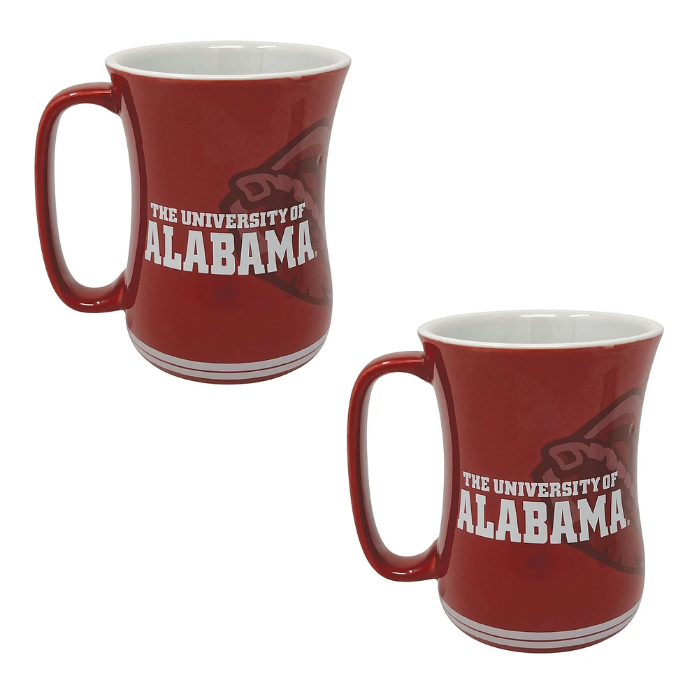 Lot de deux tasses sculptées pour barista Alabama Crimson Tide de 16 oz