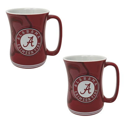 Lot de deux tasses sculptées pour barista Alabama Crimson Tide de 16 oz