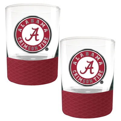 Alabama Crimson Tide 2-Pack 14oz. Rocks Glass Set with Silcone Grip