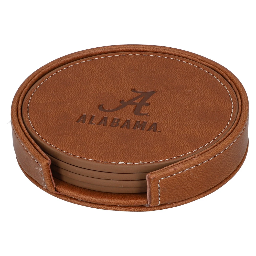 Alabama Crimson Tide 4-Pack Faux Leather Coaster Set