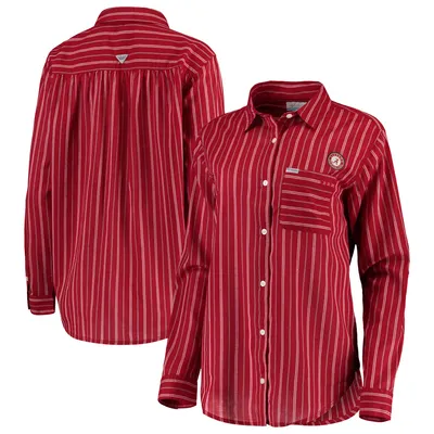 Alabama Crimson Tide Columbia Women's Sun Drifter Vertical Stripe Button-Down Shirt