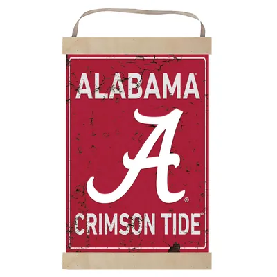 Alabama Crimson Tide Faux Rust Banner Sign