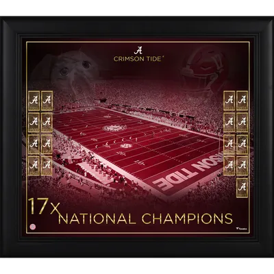 Alabama Crimson Tide Fanatics Authentic Framed 15" x 17" Football Championship Count Collage