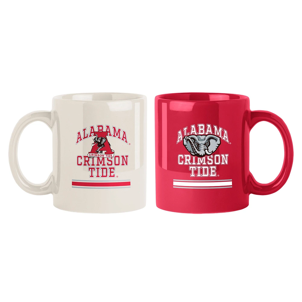 Lot de deux tasses colorées Alabama Crimson Tide de 15 oz