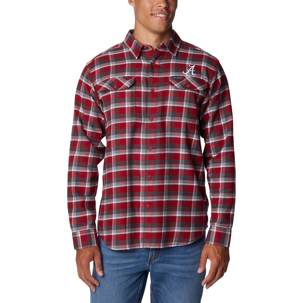 Columbia  Crimson Alabama Tide Flare Gun Flannel Long Sleeve Shirt