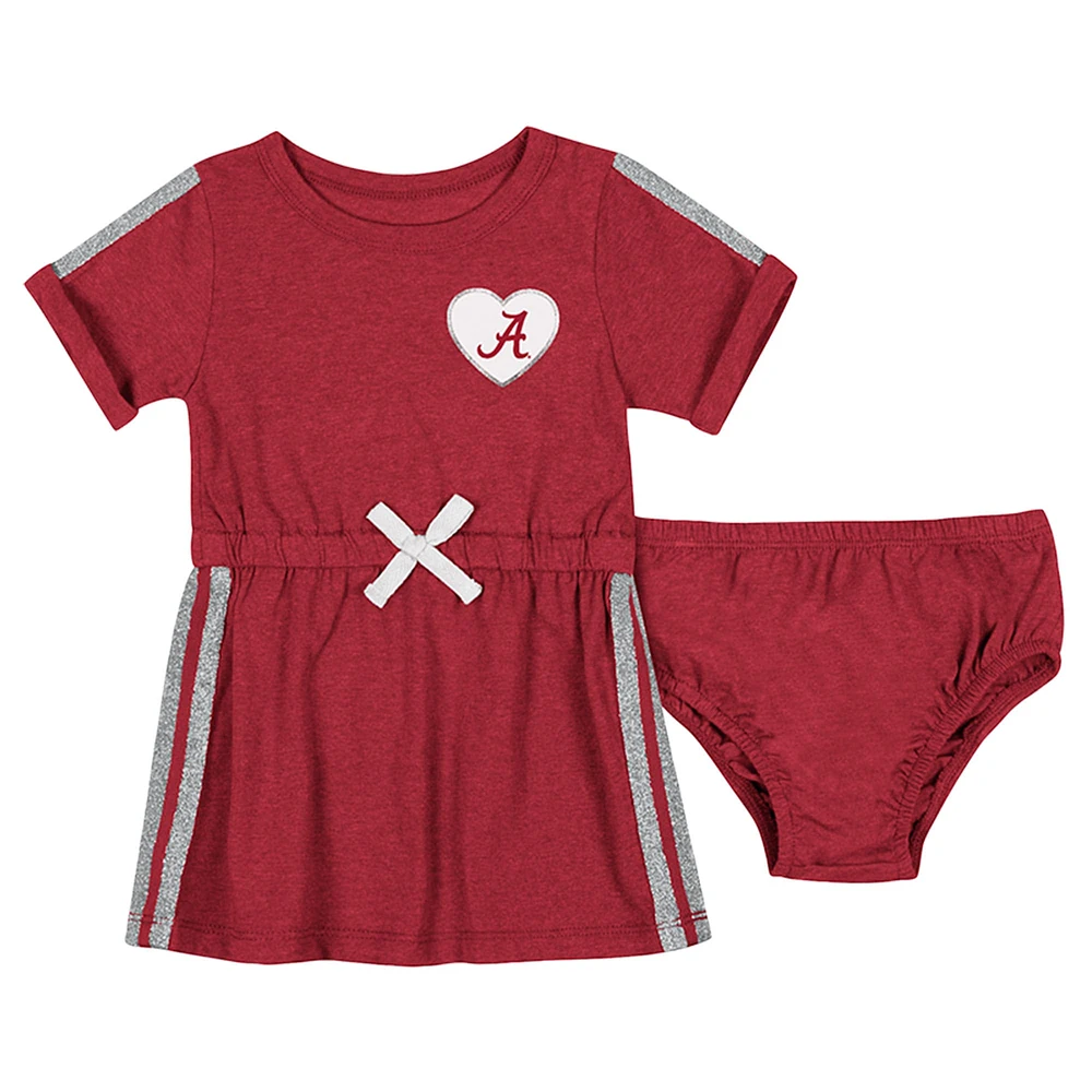 Ensemble robe et bloomer Xur pour nouveau-né bébé fille Colosseum Crimson Alabama Tide