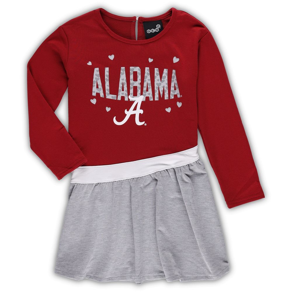 Girls Preschool Crimson Alabama Tide Heart to French Terry Dress