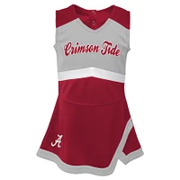 Girls Preschool Crimson Alabama Tide Two-Piece Cheer Captain Jumper Dress & Bloomers Set